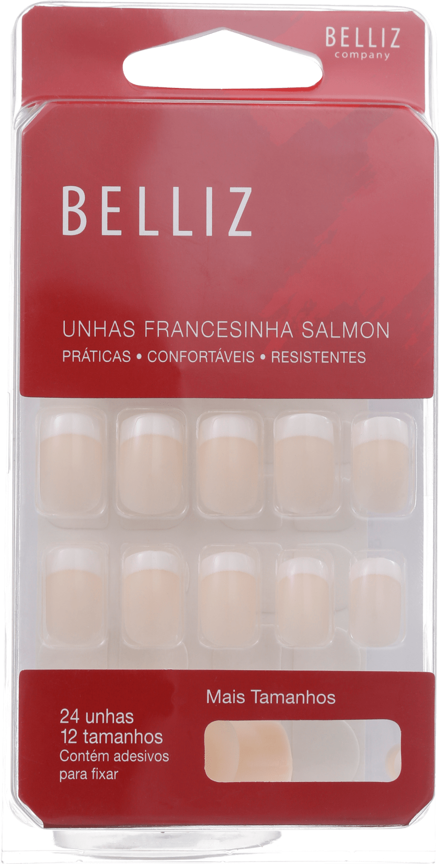Belliz Francesinha Salmon - Unhas Postiças (24 unidades)