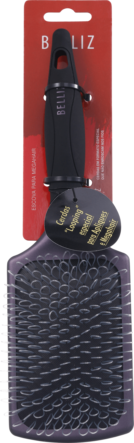 Belliz Mega Hair - Escova Raquete para Cabelos Com Extensão