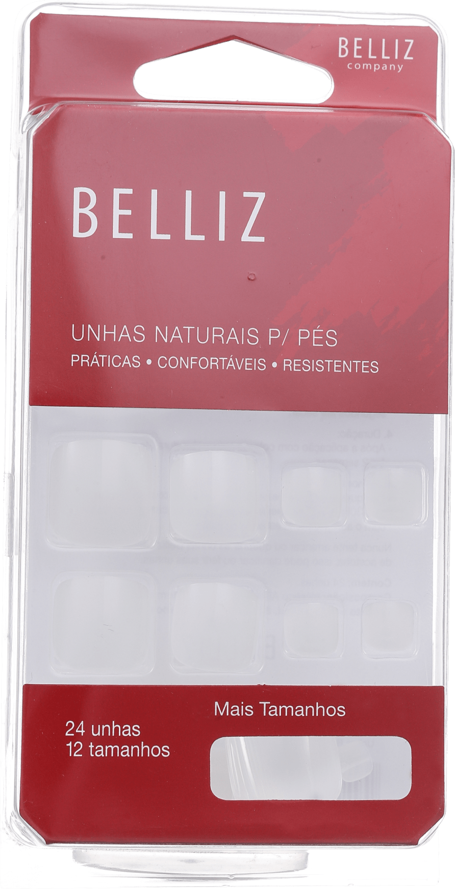 Belliz Naturais para os Pés - Unhas Postiças (24 unidades)