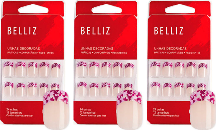 Kit Belliz Unhas Postiças Decoradas 02 (3 produtos)