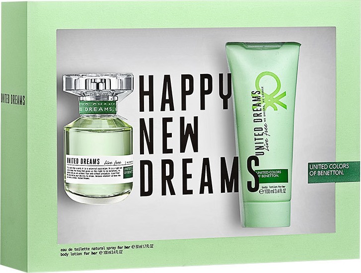 Conjunto United Dreams Live Free Benetton Feminino - Eau de Toilette 80ml + Loção Corporal 100ml