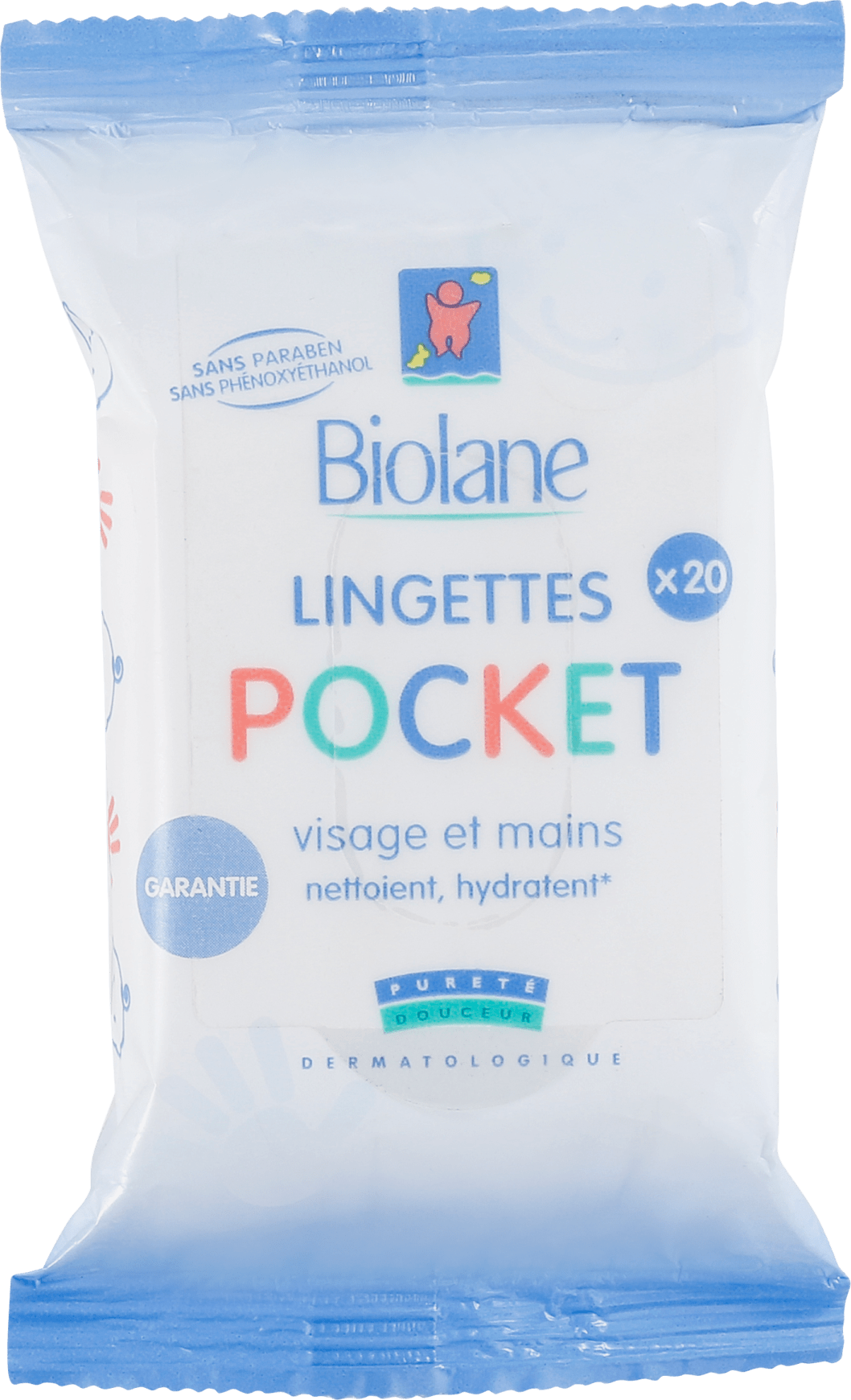 Biolane Lingettes Visage Et Mains Pocket - Lenços de Limpeza 20Un.