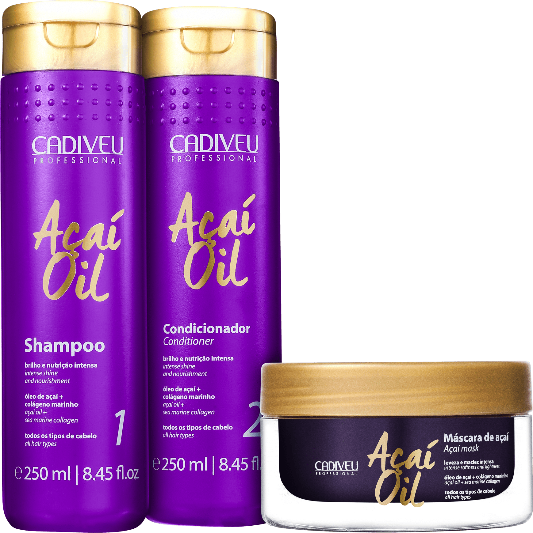 Cadiveu Professional Açaí Oil Tratamento Triplo Kit (3 Produtos)