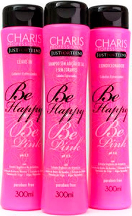 Charis Just for Teens Be Happy Be Pink Kit Completo (3 Produtos)