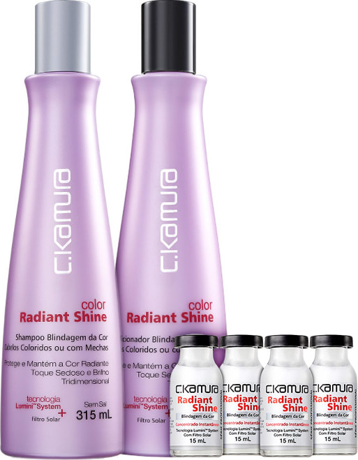 C.Kamura Color Radiant Shine Blindagem da Cor Trio Kit (3 Produtos)