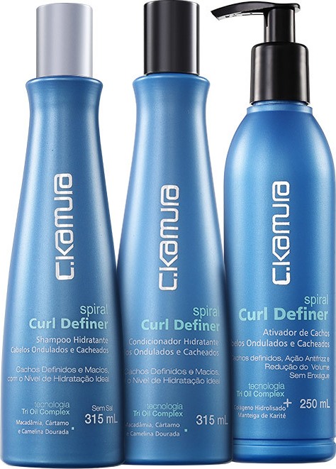 C.Kamura Spiral Curl Definer Antifrizz Trio Kit (3 Produtos)