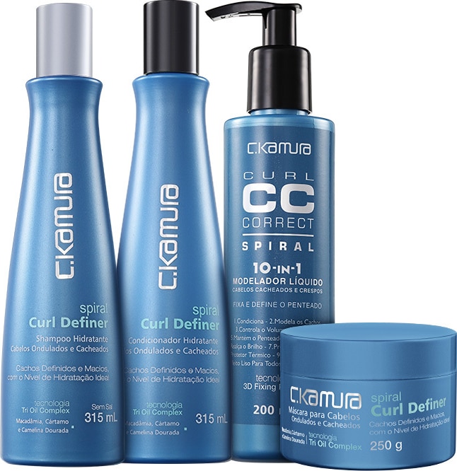C.Kamura Spiral Curl Definer CC Correct Kit (4 Produtos)