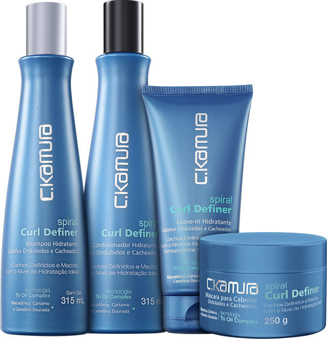 C.Kamura Spiral Curl Definer Tri Oil Kit (4 Produtos)