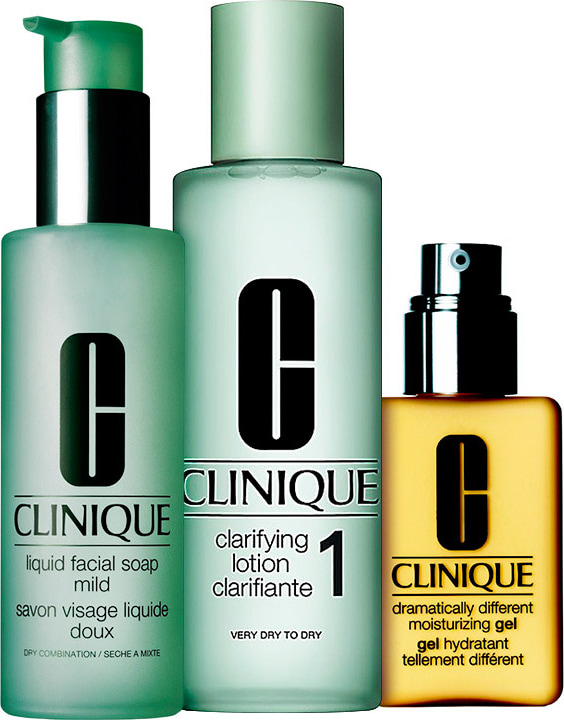 Kit Clinique Sistema 3 Passos Pele 1 Extra (3 produtos)