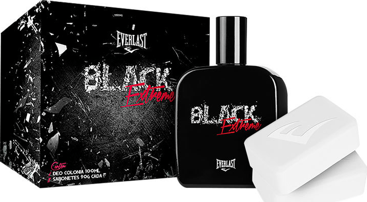 Conjunto Black Extreme Everlast Masculino - Deo Colônia 100ml + Sabonetes 90g