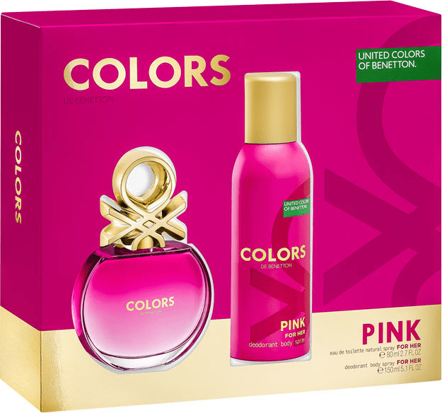 Conjunto Colors Pink Benetton Feminino - Eau de Toilette 80ml + Desodorante 150ml