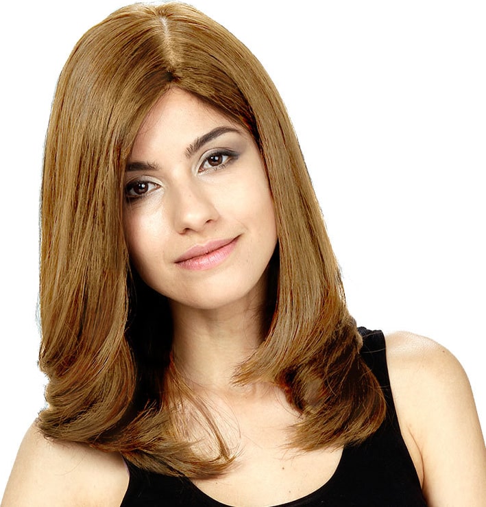 Crown Wigs Diana Cor Castanho Claro/ Louro Médio - Peruca 45cm