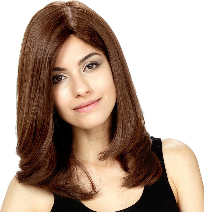Crown Wigs Diana Cor Castanho Médio/ Claro/ Louro Escuro - Peruca 45cm