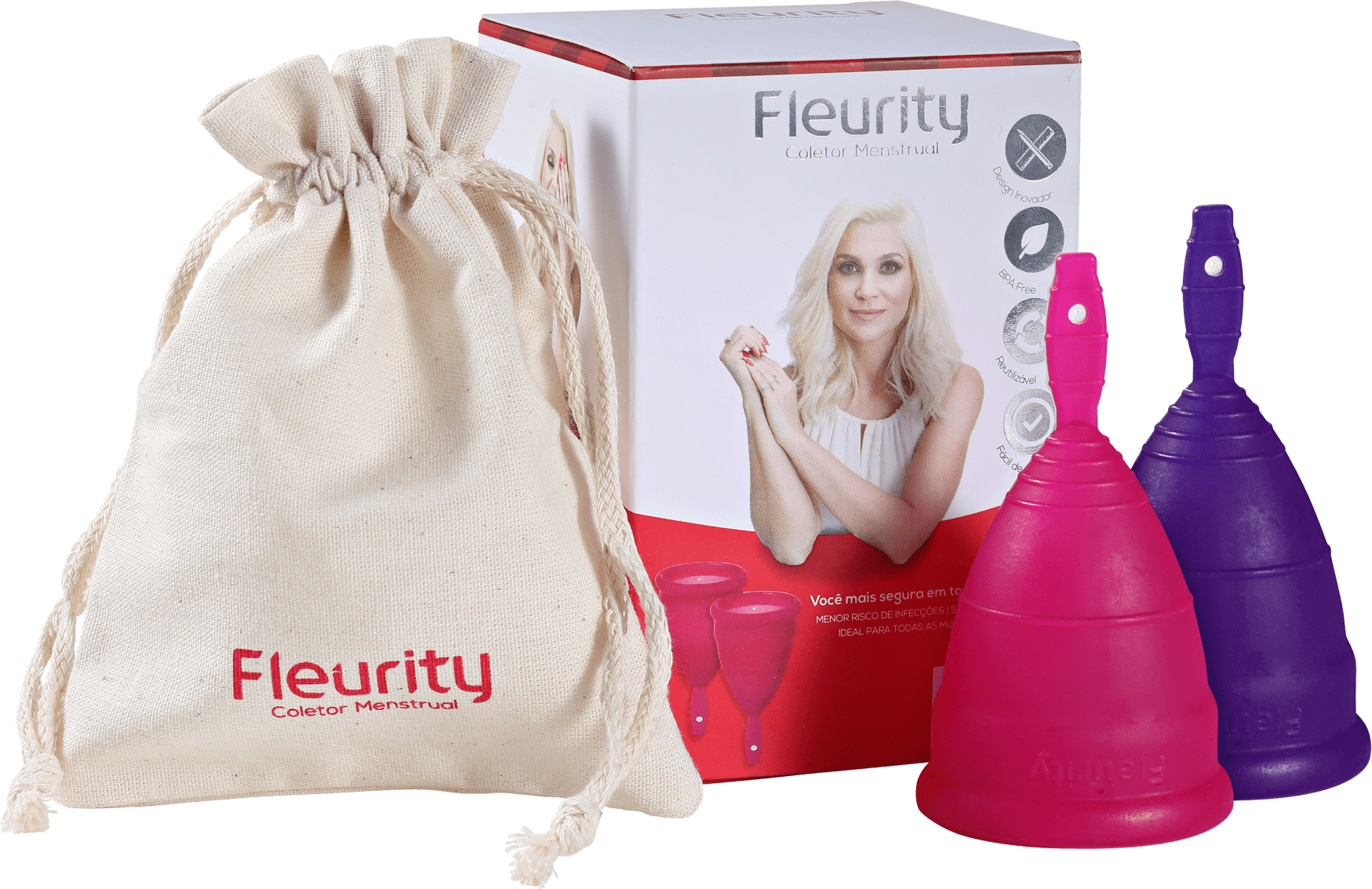 Fleurity Tipo 1 (+30 anos ou com filhos) - Coletor Menstrual (2 unidades)