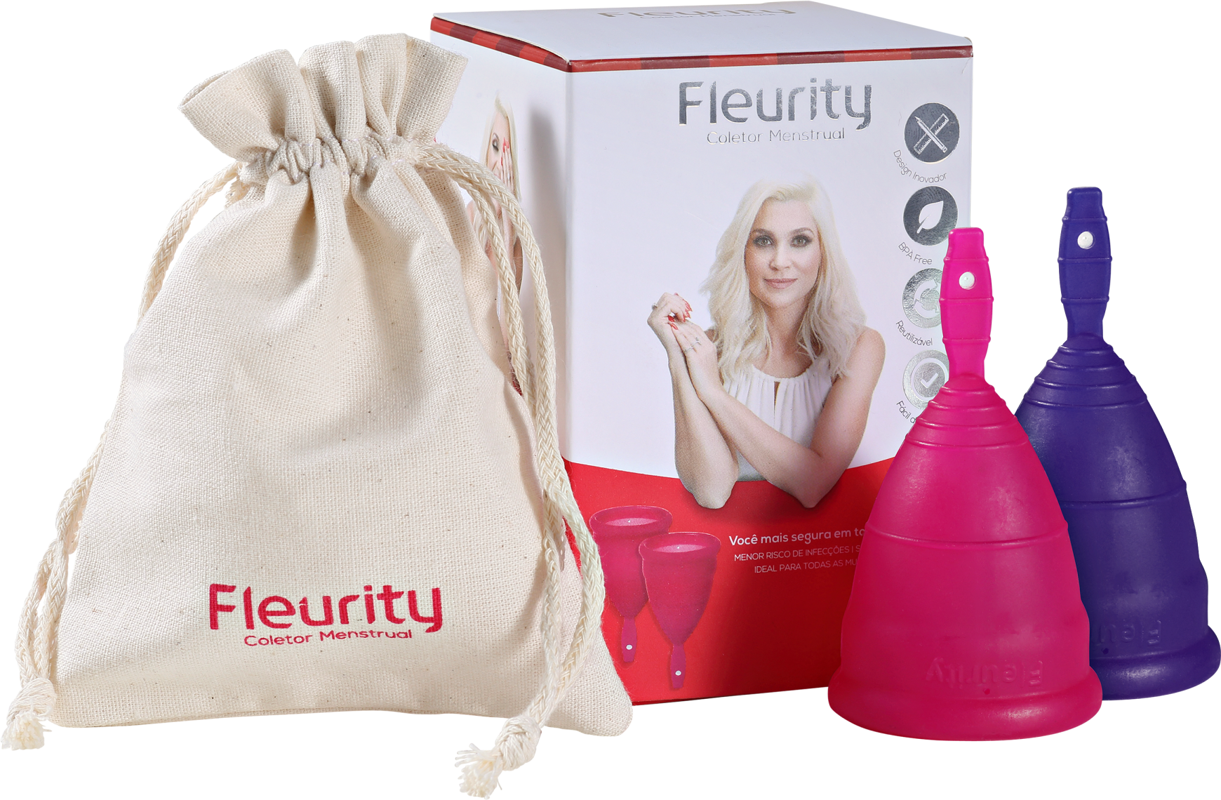 Fleurity Tipo 2 (-30 anos ou sem filhos) - Coletor Menstrual (2 unidades)