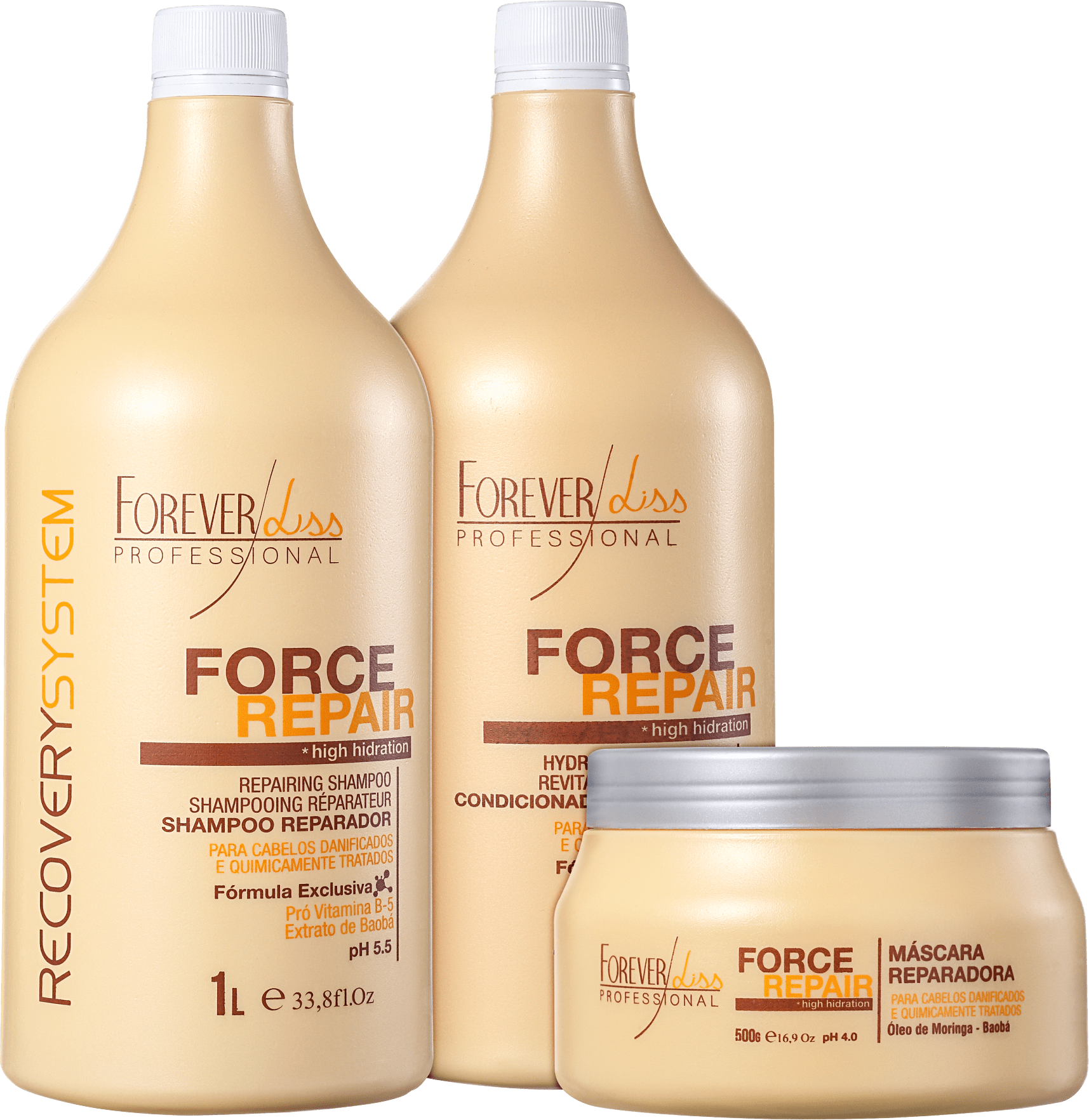 Forever Liss Professional Force Repair Salon Trio Kit (3 Produtos)