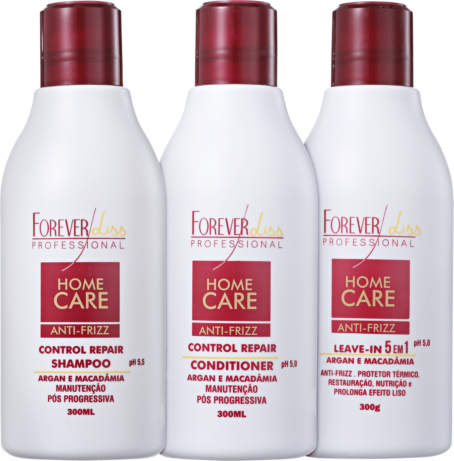 Forever Liss Professional Home Care Anti-Frizz Liso Protegido Kit (3 Produtos)