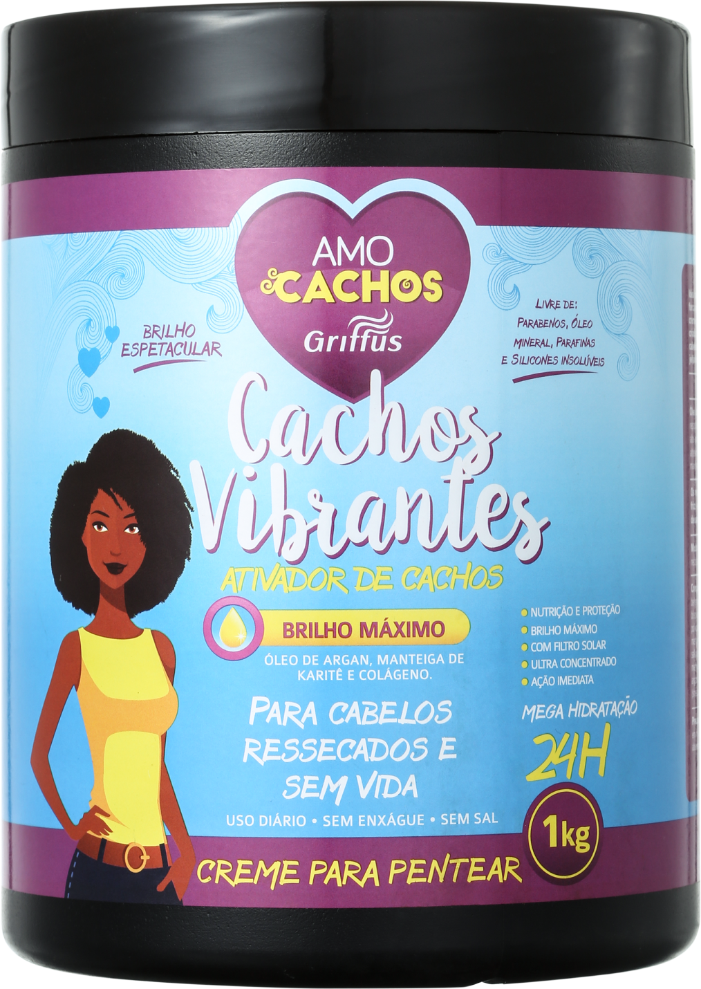 Griffus Amo Cachos Vibrantes - Ativador de Cachos 1000g