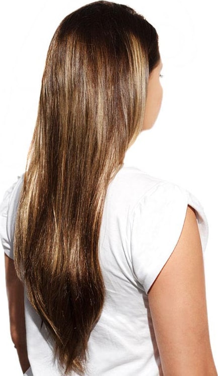 Hairdo Liso em Camadas - Castanho Com Mechas Douradas 48 Cm