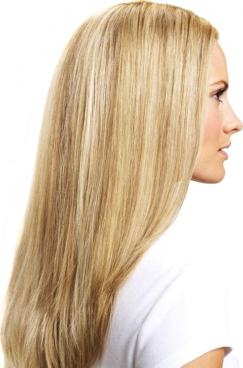 Hairdo Liso em Camadas - Louro Com Mechas Super Claras 48 Cm