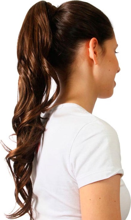 Hairdo Rabo de Cavalo Ondulado - Chocolate Com Mechas Cobre 58Cm