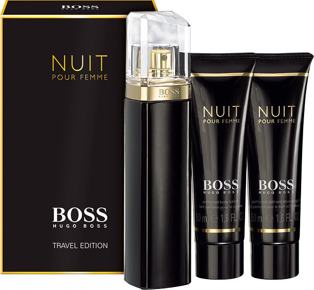 Conjunto Boss Nuit Hugo Boss Feminino - Eau de Parfum 75ml + Loção Corporal 50ml + Gel de Banho 50ml