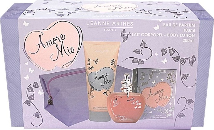 Conjunto Amore Mio Jeanne Arthes Feminino - Eau de Parfum 100ml + Loção Corporal 100ml + Nécessaire