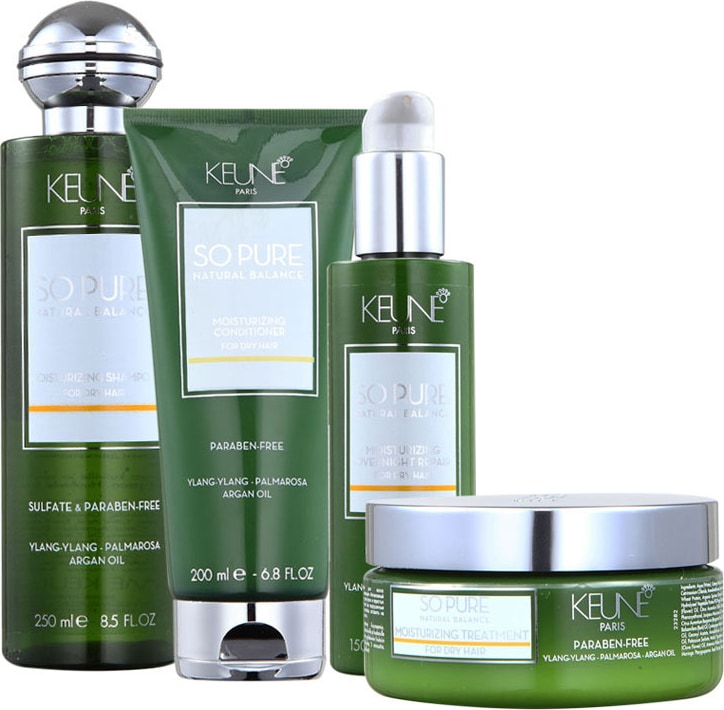 Keune So Pure Moisturizing Overnight Treatment Kit (4 Produtos)