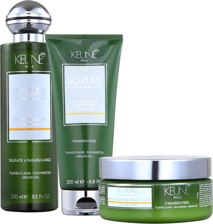 Keune So Pure Moisturizing Treatment Kit (3 Produtos)