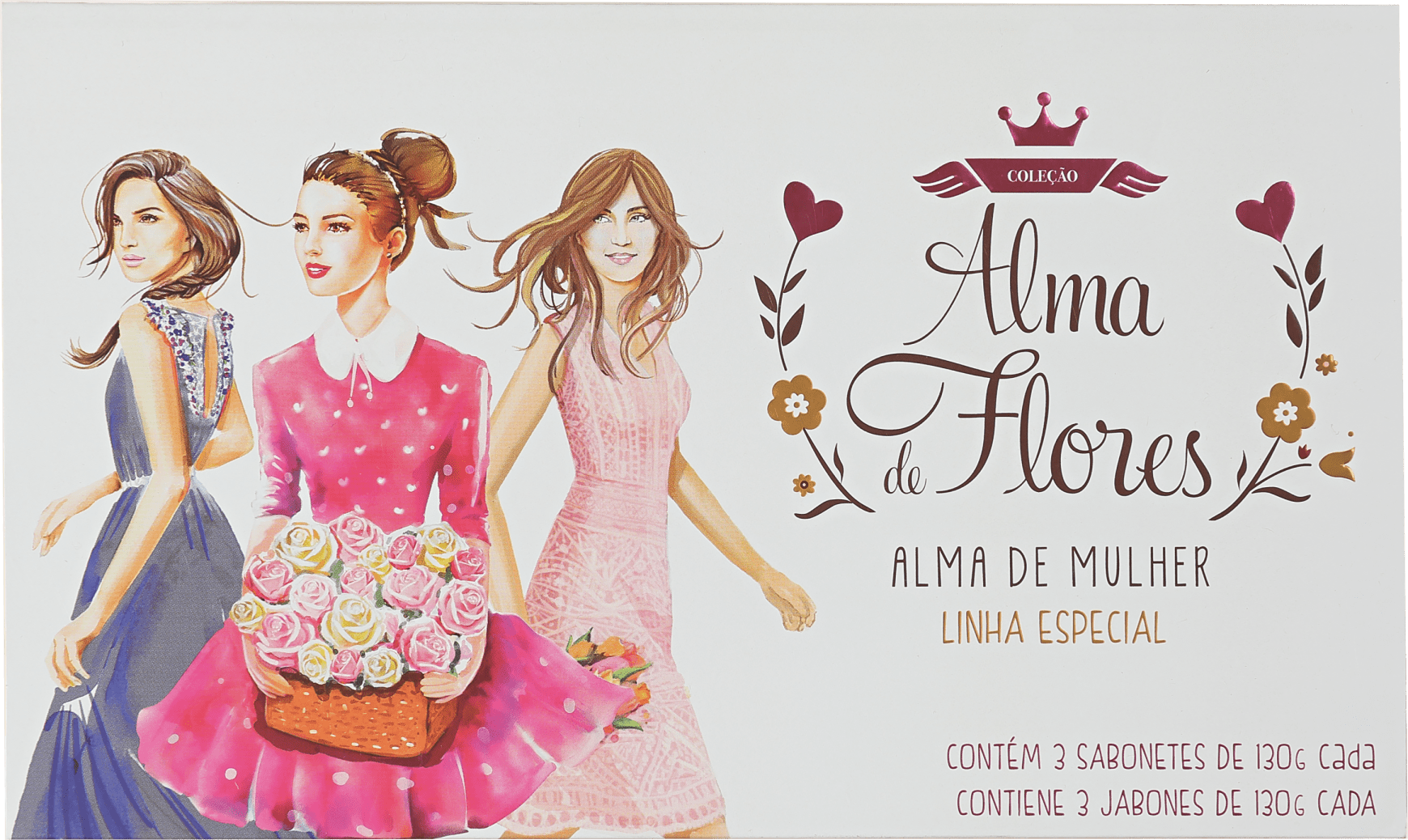 Kit Alma de Flores Alma de Mulher - Sabonetes em Barra 3x130g