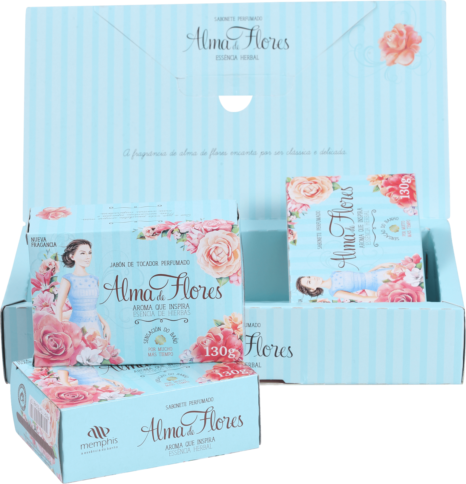 Kit Alma de Flores Herbal - Sabonetes em Barra 3x130g