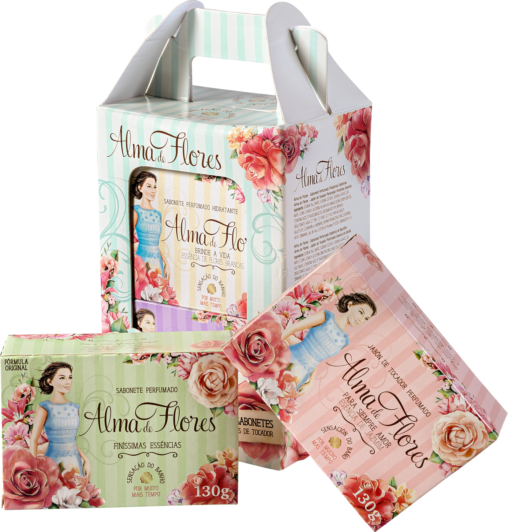 Kit Alma de Flores Perfume e Hidratação - Sabonetes em Barra 4x130g