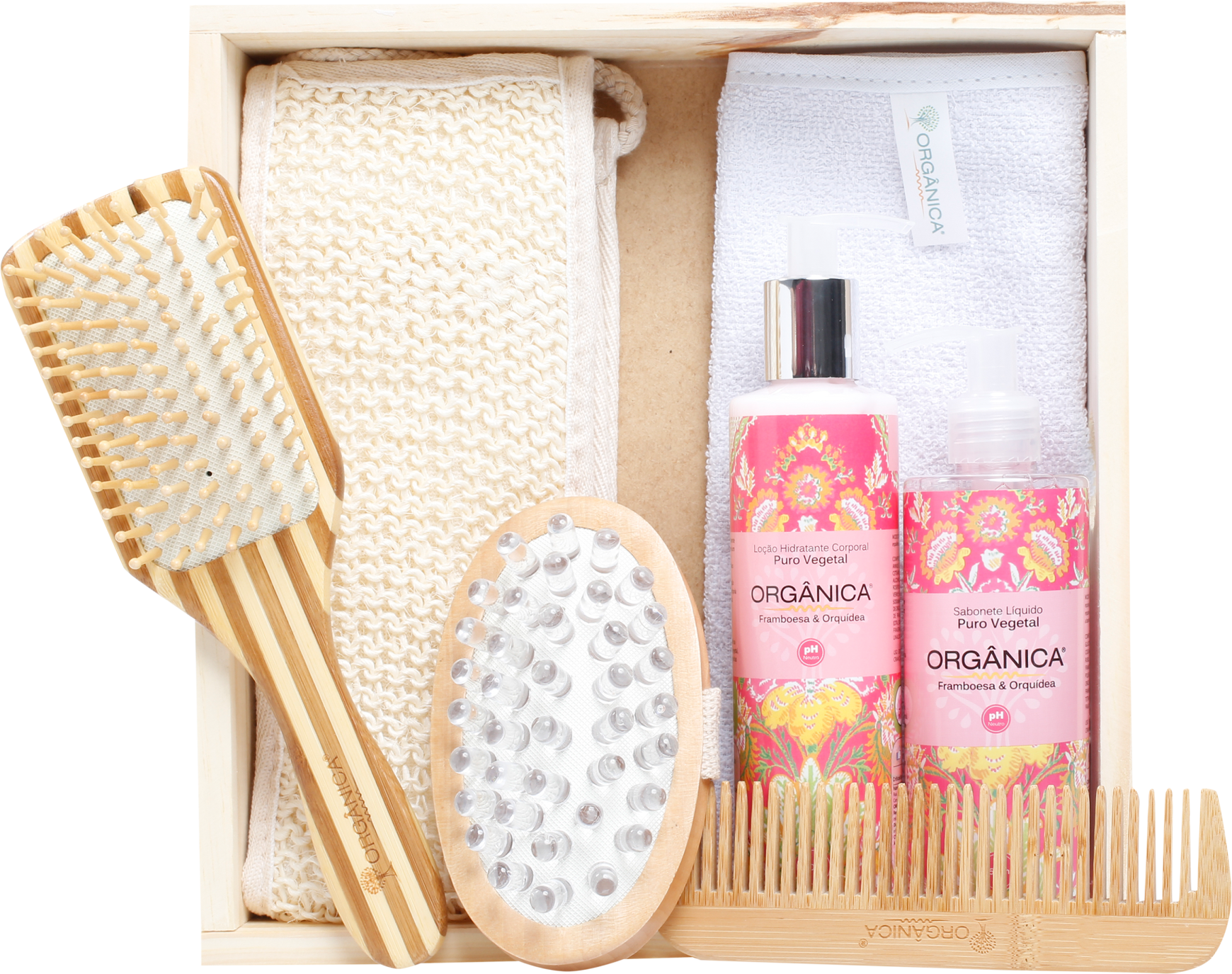 Kit Banho Orgânica Harmonia Framboesa & Orquídea (7 produtos)