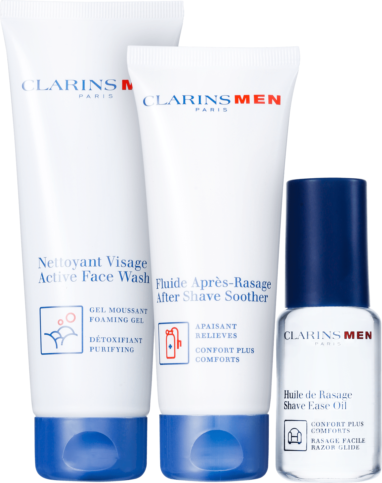 Kit Barba Clarins Men Ease Shave (3 produtos)