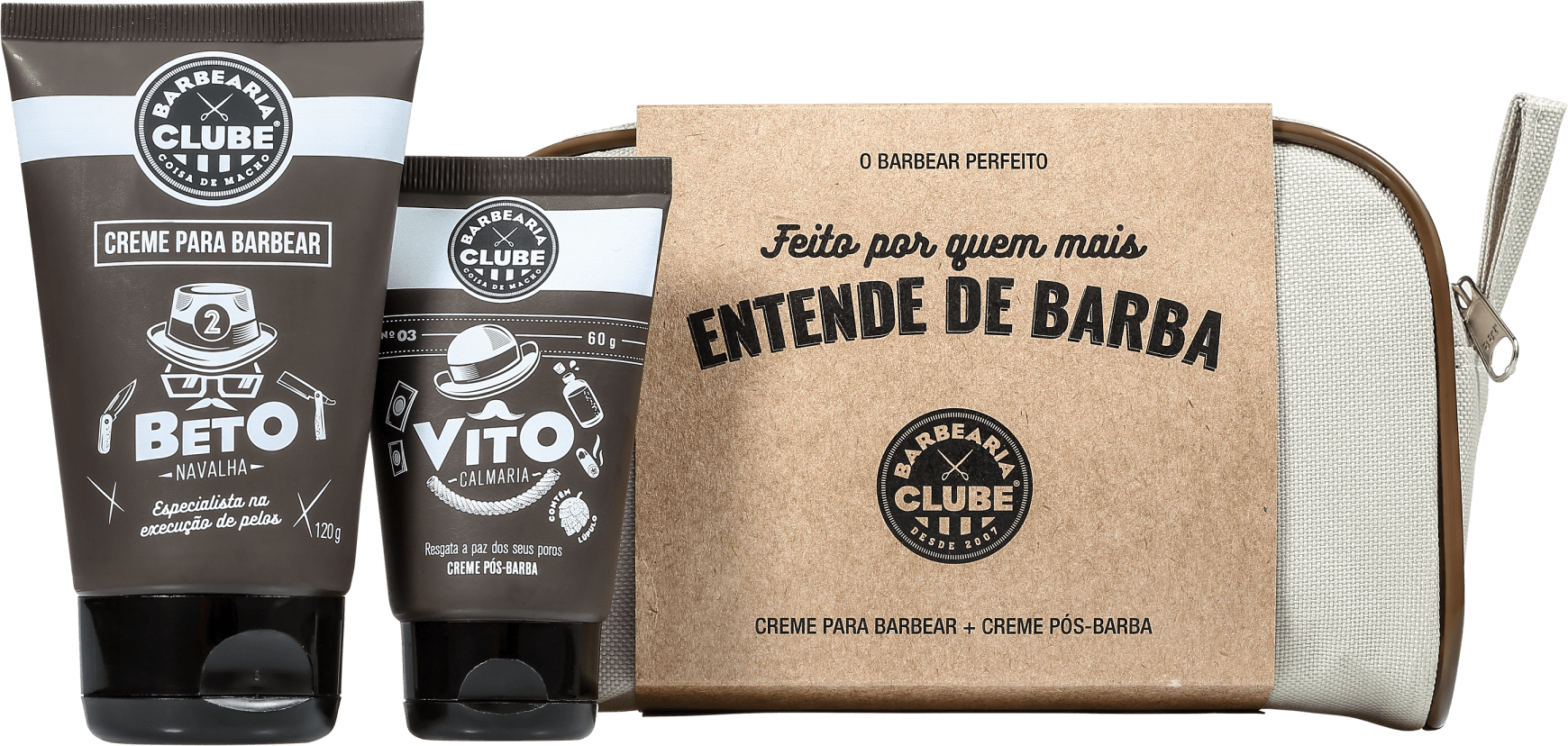 Kit Barbearia Clube O Barbear Perfeito (2 Produtos + Nécessaire)