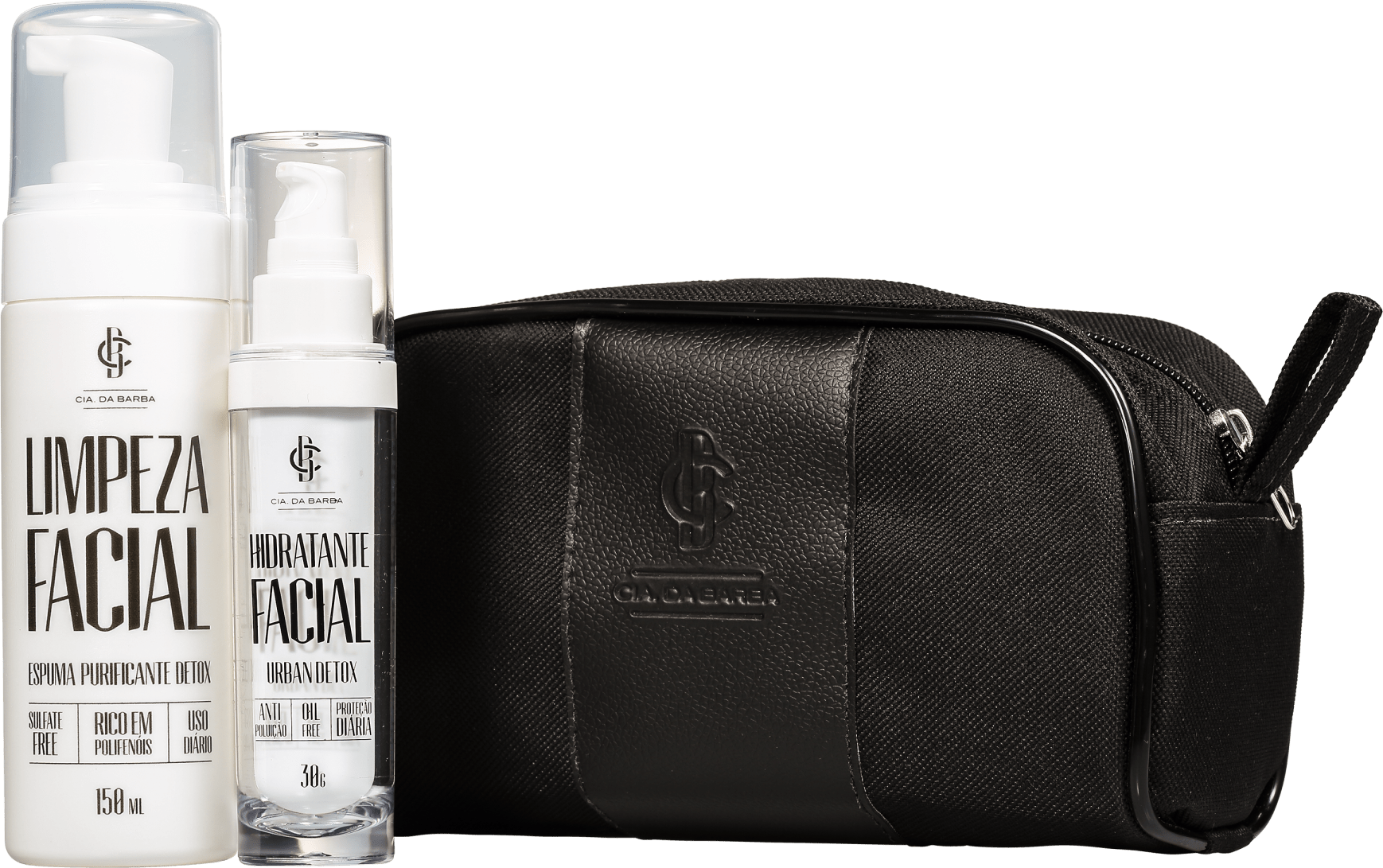 Kit Cia da Barba The White Collection (2 Produtos + Nécessaire)