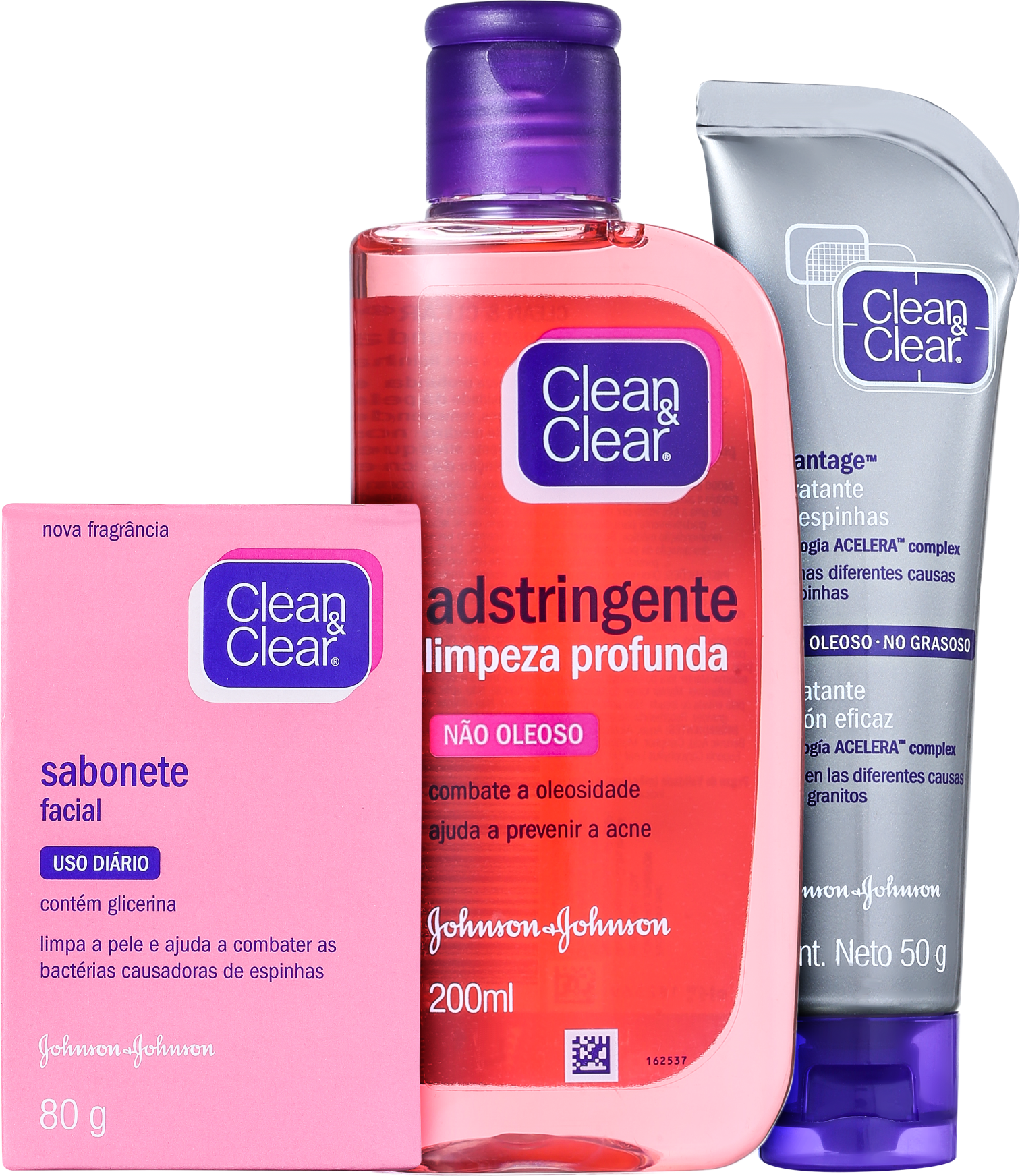 Kit Clean & Clear Cuidado Diário Antiespinhas (3 produtos)