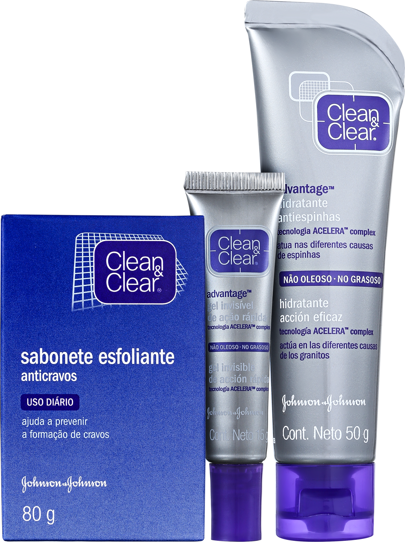 Kit Clean & Clear Rosto Sem Espinhas (3 produtos)