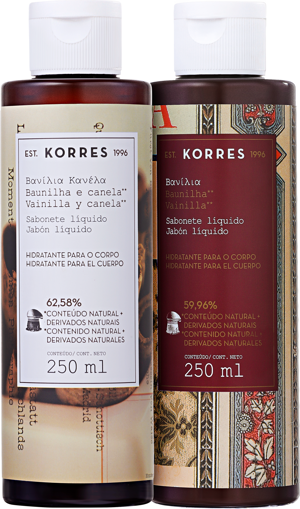 Kit Korres Baunilha e Canela Vanilla Dream - Sabonetes Líquidos 2x250ml