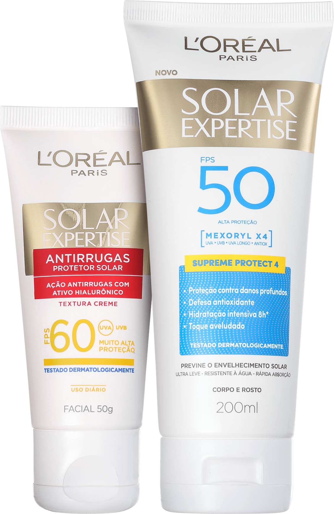 Kit L'Oréal Paris Solar Expertise FPS 50 e 60 - Protetor Solar Facial 50g + Corporal 200ml