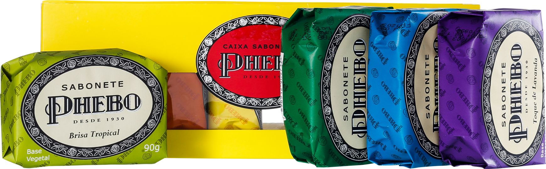 Kit Phebo Tradicional Caixa Amarela - Sabonetes em Barra 8x90g