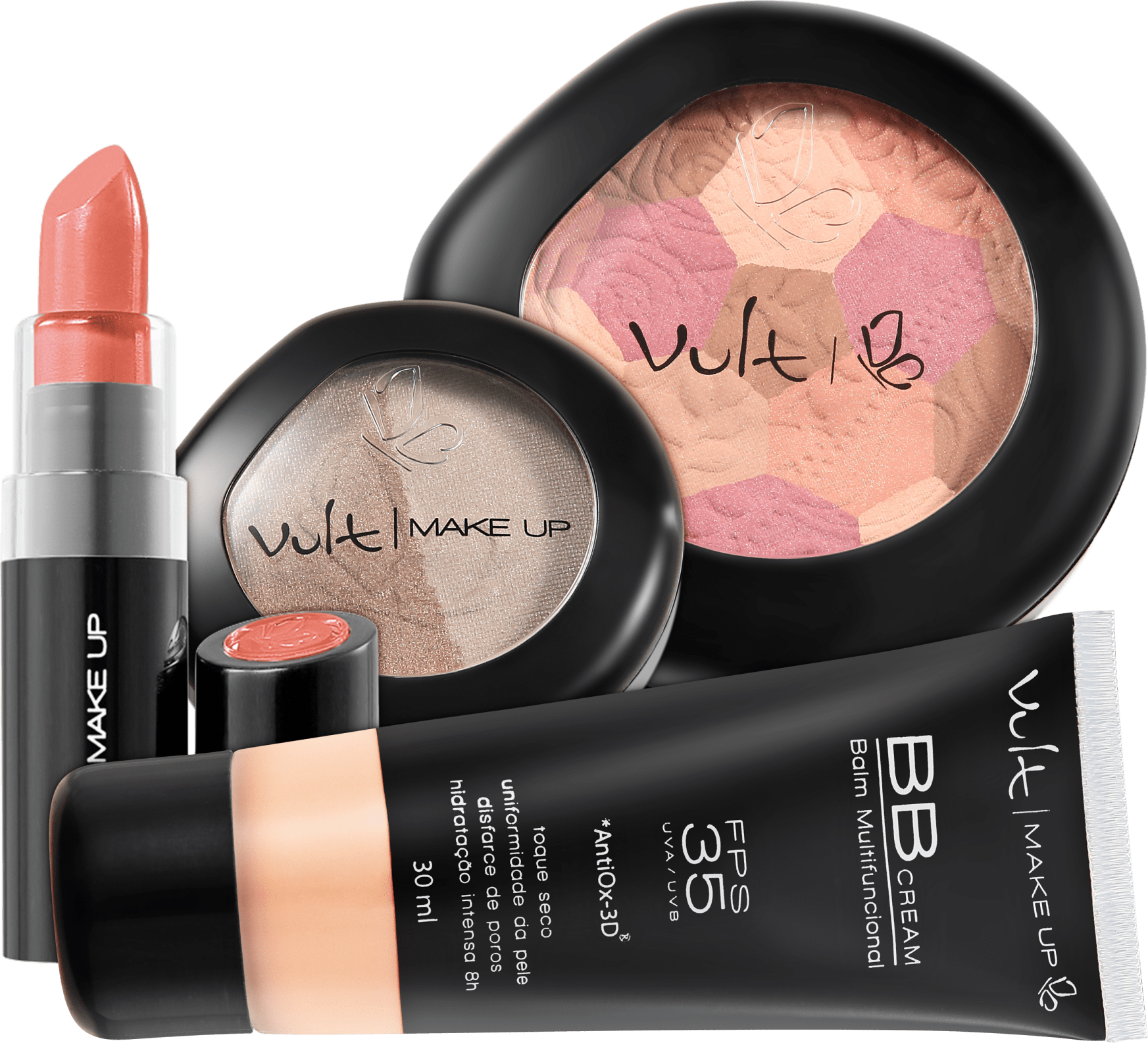 Kit Vult Make Up Multifuncional Moisaco Rosa FPS 35 (4 produtos)