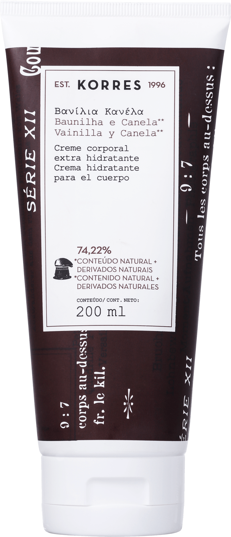 Korres Baunilha e Canela - Creme Hidratante Corporal 200ml