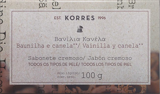 Korres Baunilha e Canela - Sabonete em Barra 100g
