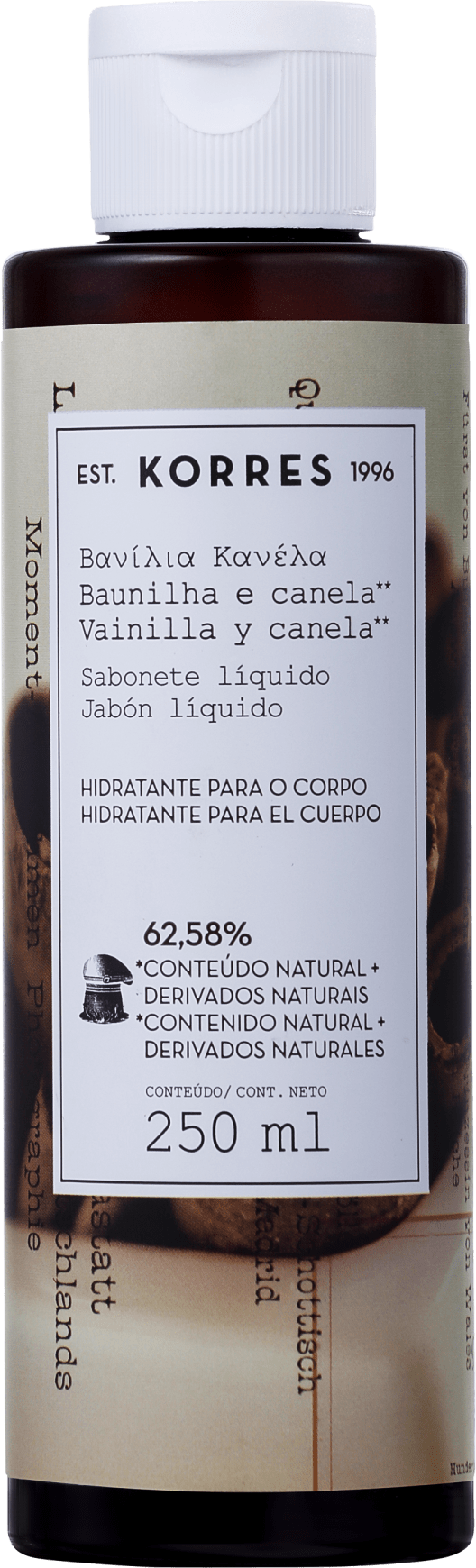 Korres Baunilha e Canela - Sabonete Líquido 250ml