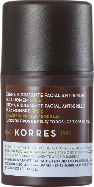 Korres Borage Anti-Brilho FPS 6 - Hidratante Facial 45g