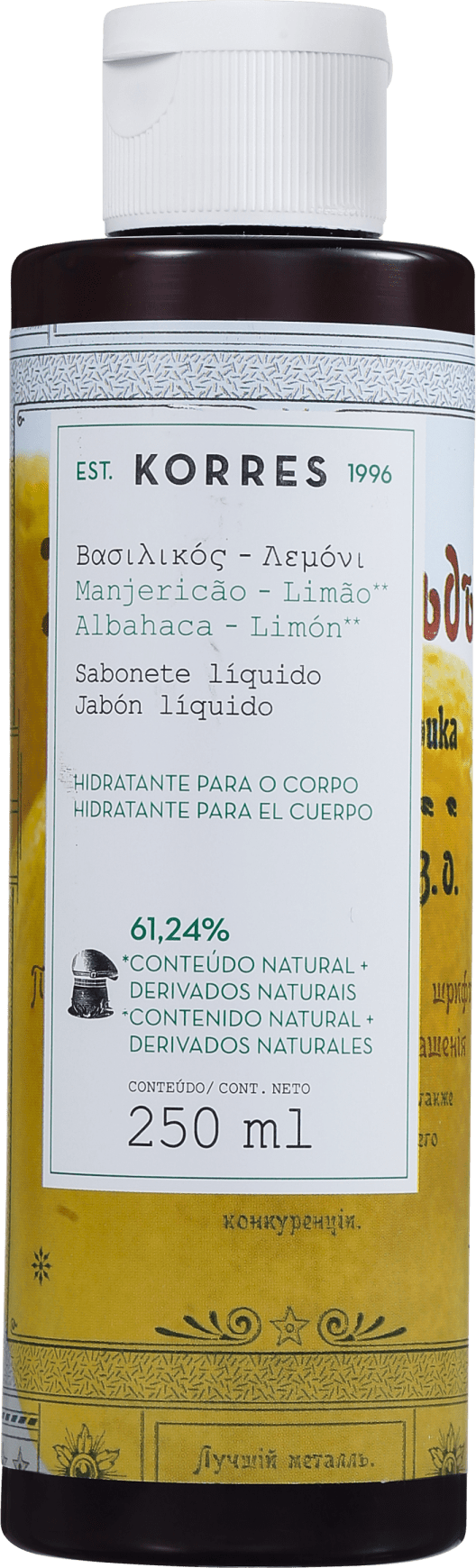 Korres Manjericão-Limão - Sabonete Líquido 250ml