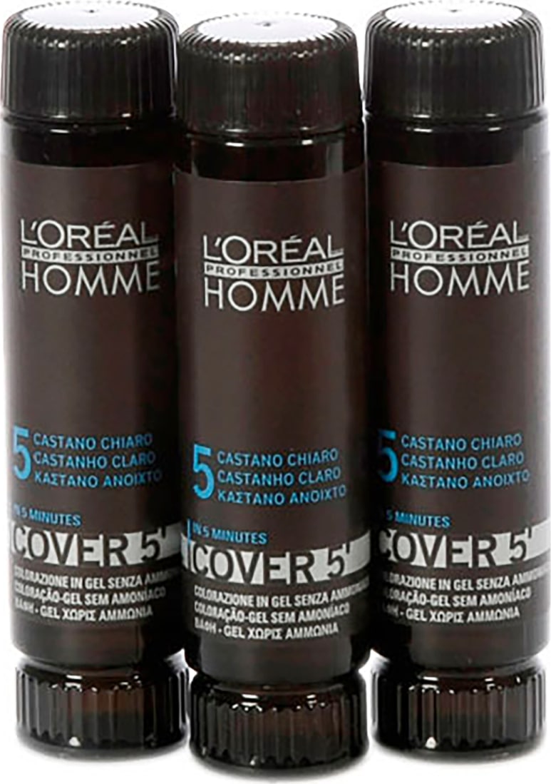 L'Oréal Professionnel Homme Cover 5 Castanho Claro 5 - Coloração 3x50ml