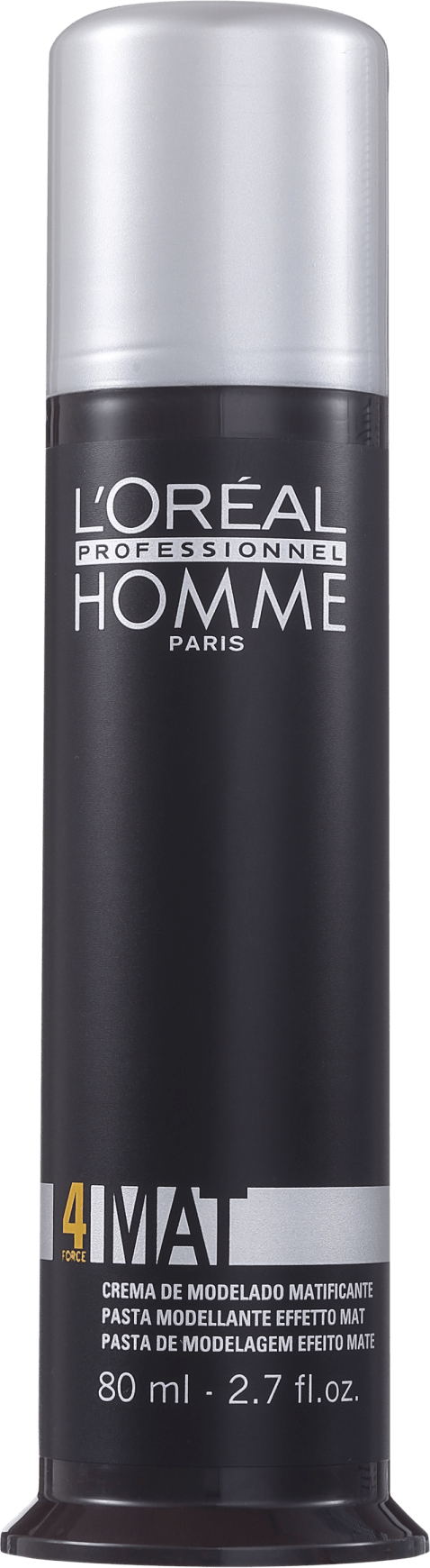L'Oréal Professionnel Homme Mat Force 4 - Pasta de Modelagem Efeito Mate 80ml