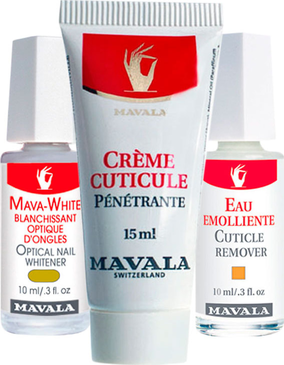 Kit Mavala Mava White, Cuticle Remover & Cream (3 produtos)